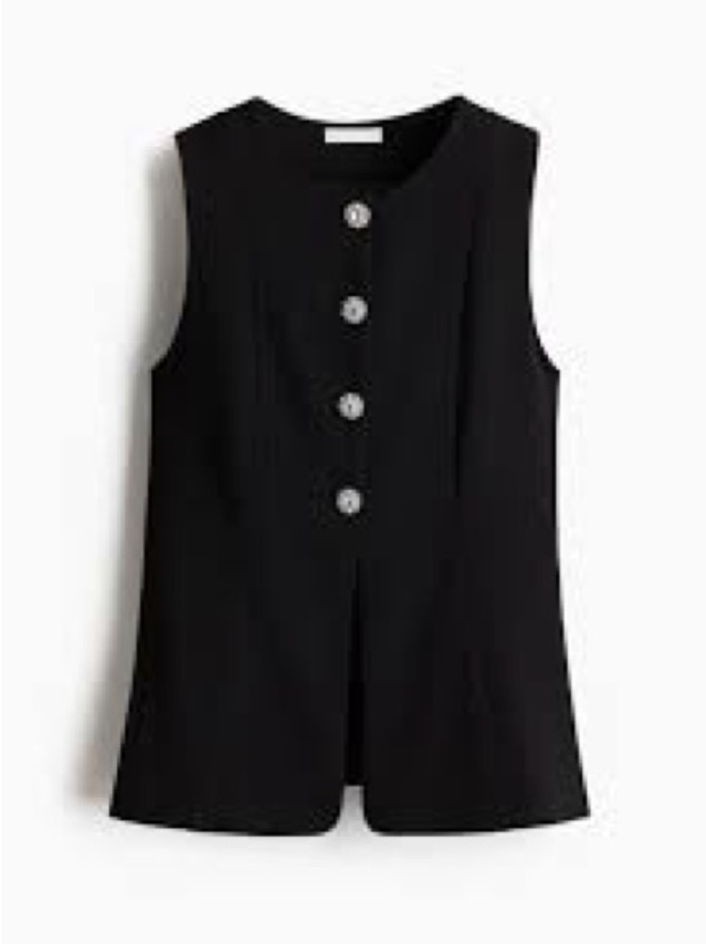 NEW H&M Jewel Button Up Black Vest Size S